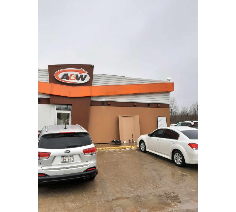 Before A&W Signs Hung